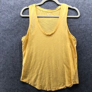 Gap Slub Knit Scoop Neck Tank Top Womens Medium Yellow Cotton Lightweight